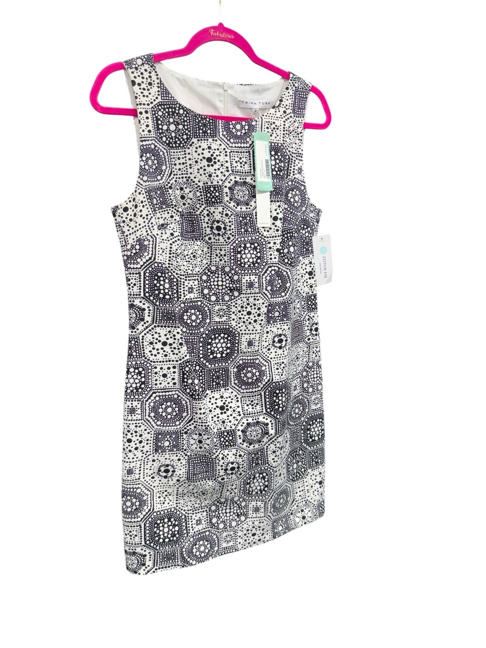 Trina Turk Black & White Geometric Mini Dress